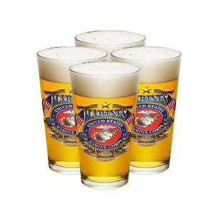 More Picture, USMC Badge Of Honor Pint Glass