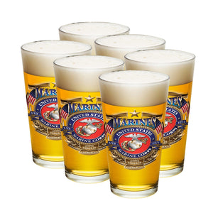 More Picture, USMC Badge Of Honor Pint Glass
