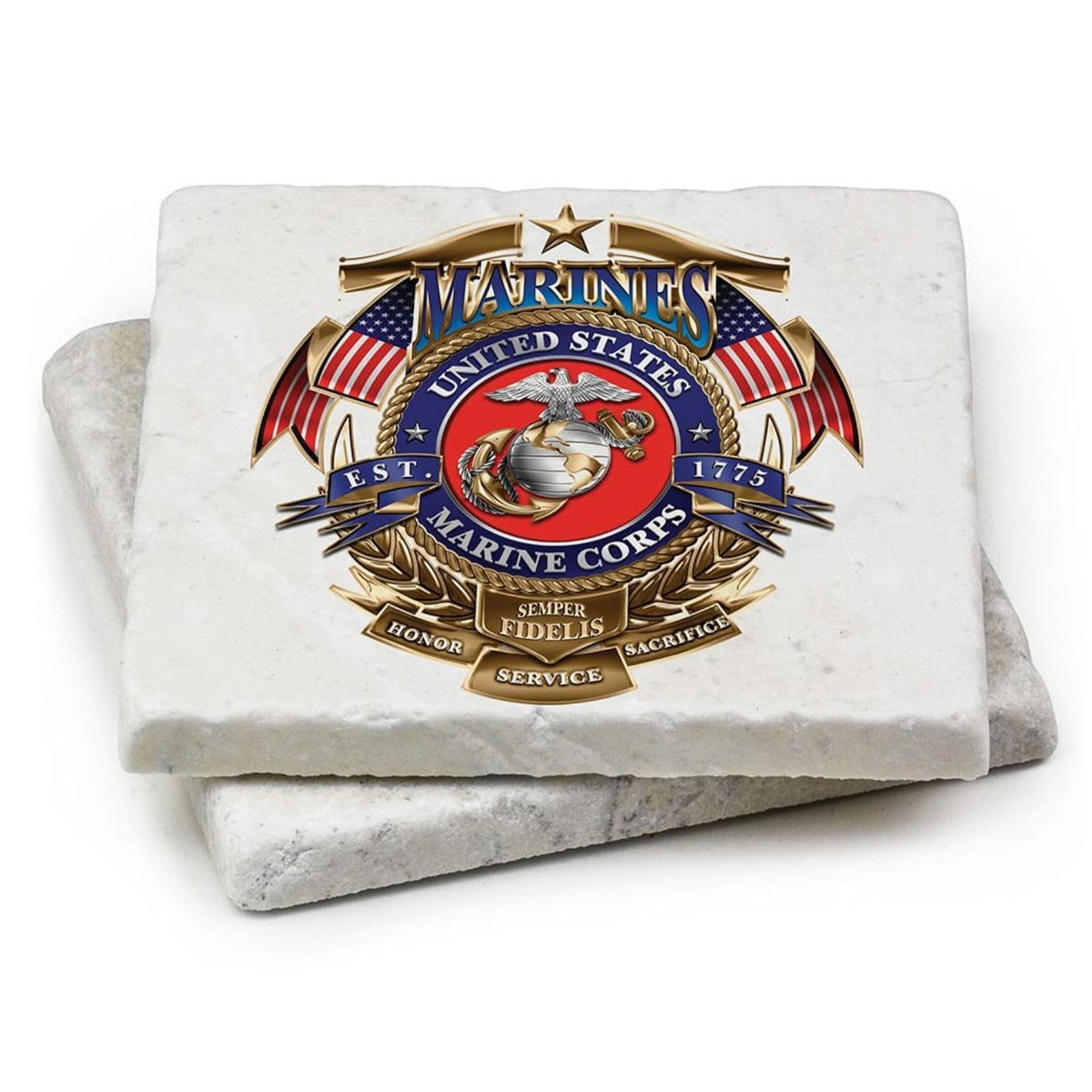 USMC Badge Of Honor Coaster Ivory