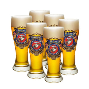 More Picture, USMC Badge Of Honor Pilsner Glass