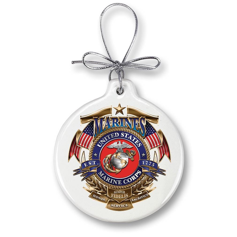 USMC Marine Corps Badge of Honor Christmas Tree Ornaments