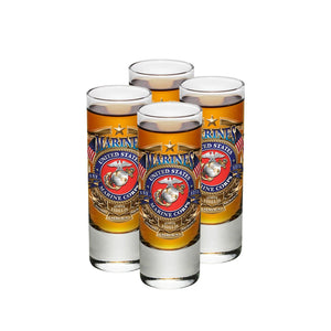 More Picture, USMC Badge Of Honor Shot Glass