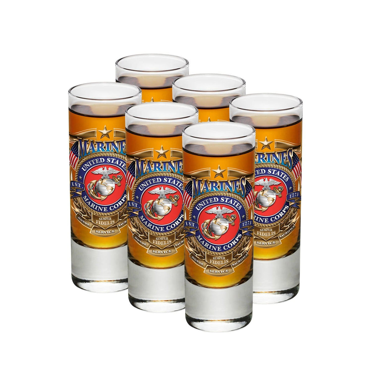 USMC Badge Of Honor Shot Glass