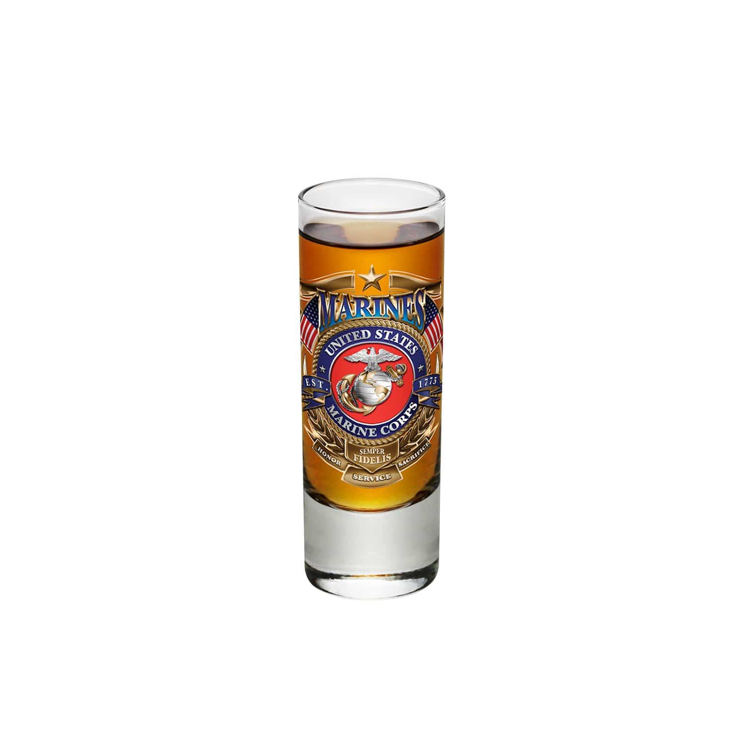 USMC Badge Of Honor Shot Glass