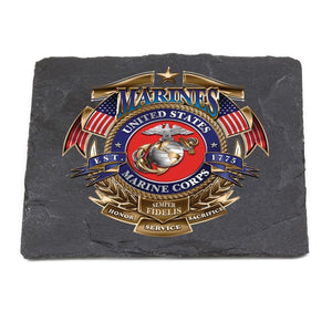 More Picture, USMC Badge Of Honor Coaster Black