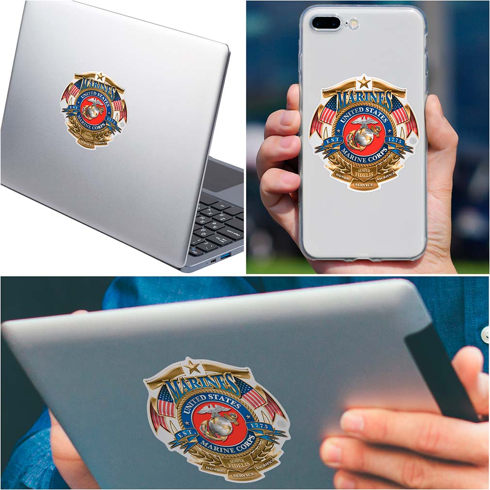 USMC Badge Of Honor Reflective Decal