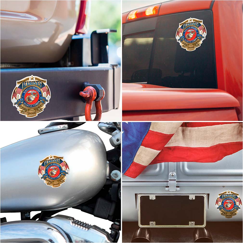 USMC Badge Of Honor Reflective Decal