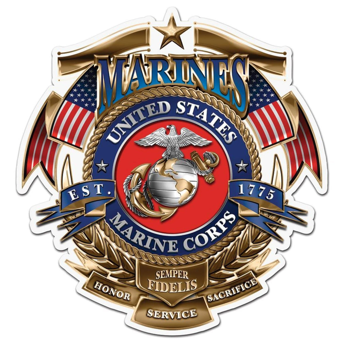 USMC Badge Of Honor Reflective Decal