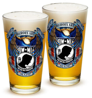 More Picture, POW MIA True Heroes 16oz Pint Glass Glass Set