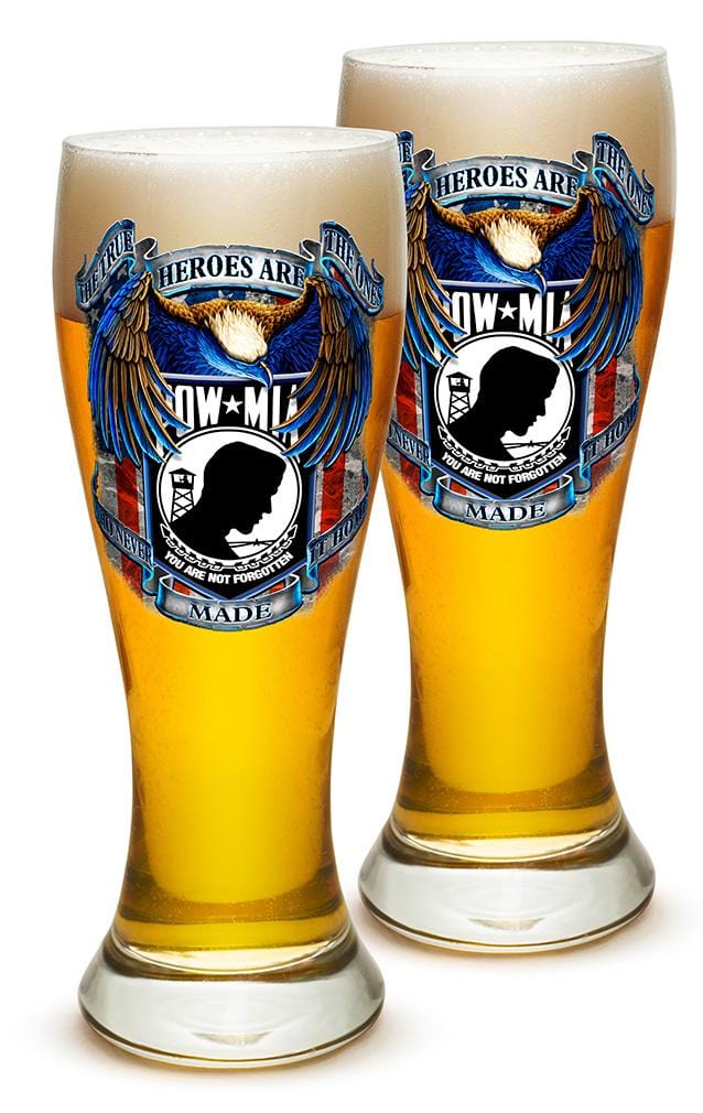 POW MIA True Heroes 23oz Pilsner Glass Glass Set
