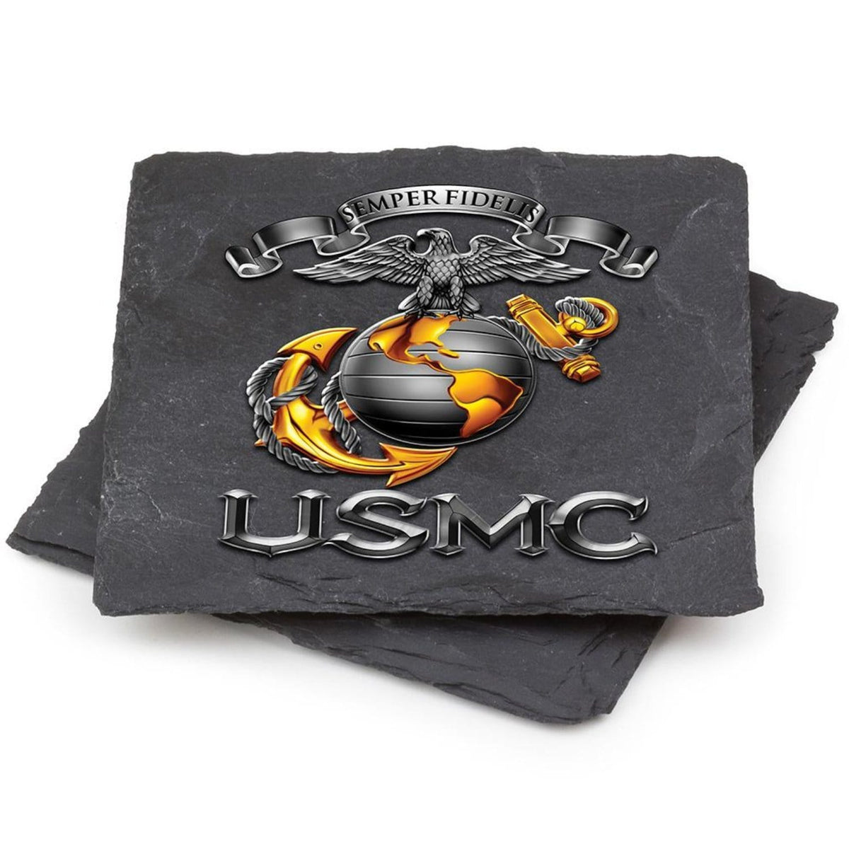 USMC-Semper Fidelis Coaster Black