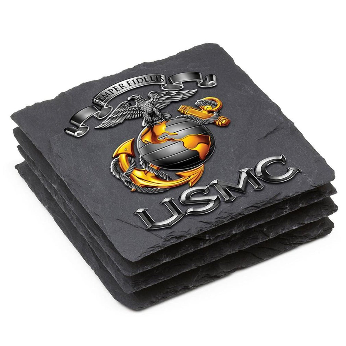 USMC-Semper Fidelis Coaster Black