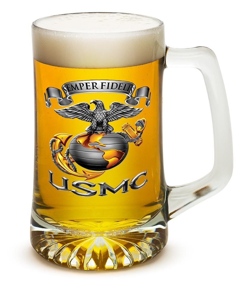 USMC Marine Corps Semper Fidelis 25oz Tankard Glass Set