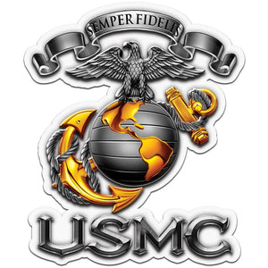 More Picture, USMC Semper Fidelis Reflective Decal