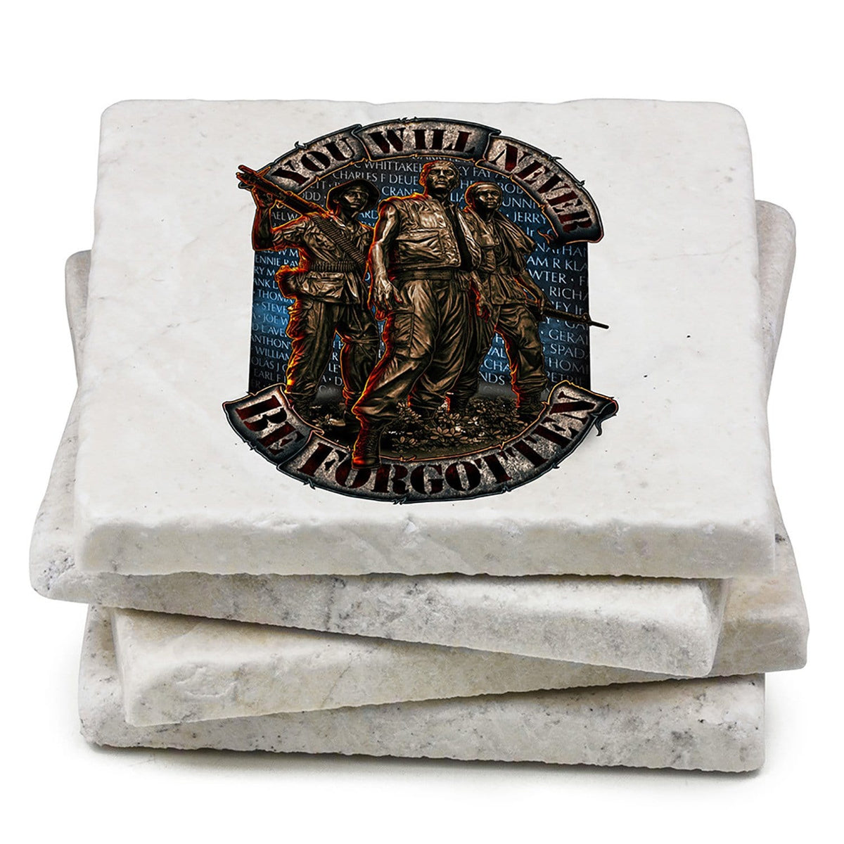 Vietnam Soldier Never Forget Coaster Ivory