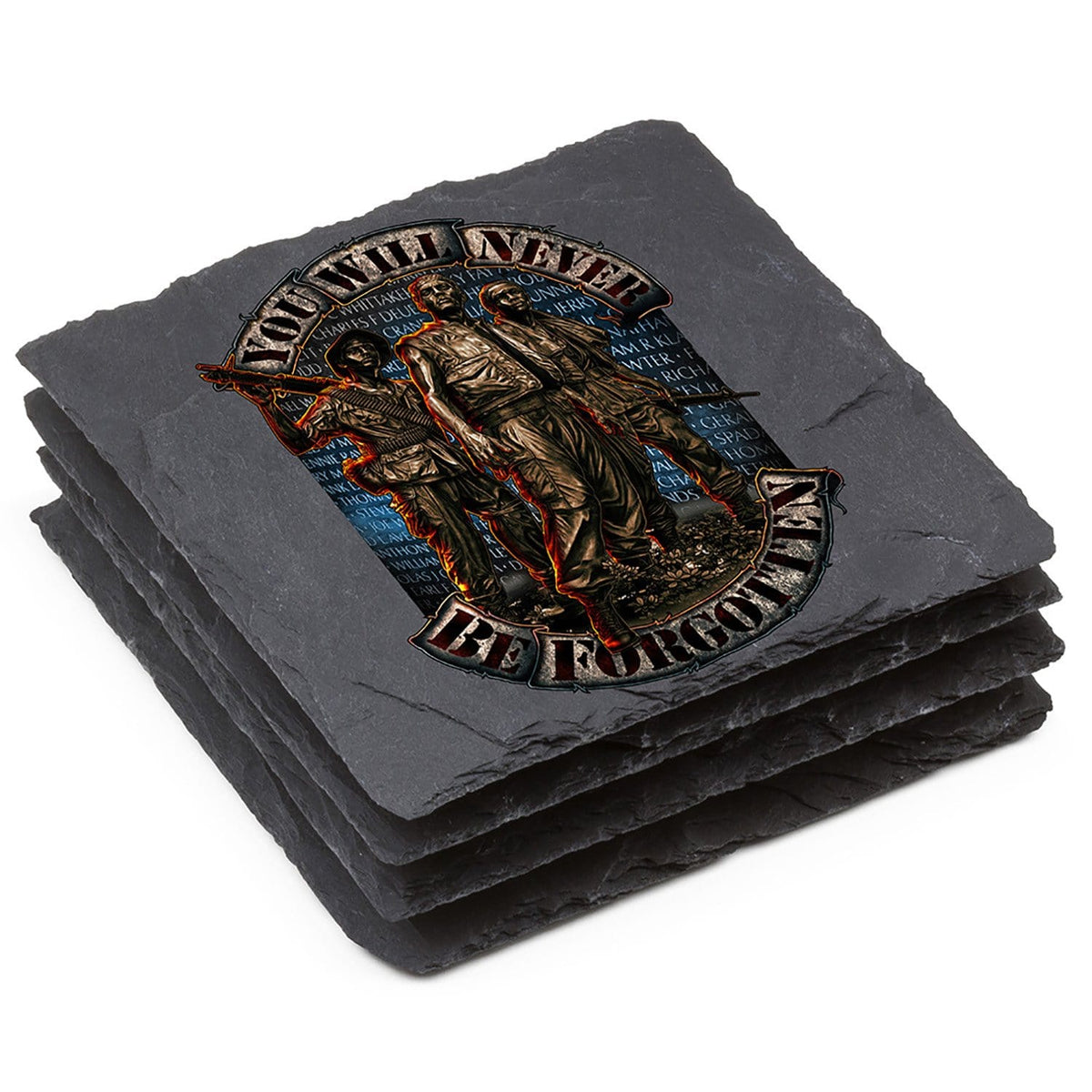 Vietnam Soldier Never Forget Coaster Black