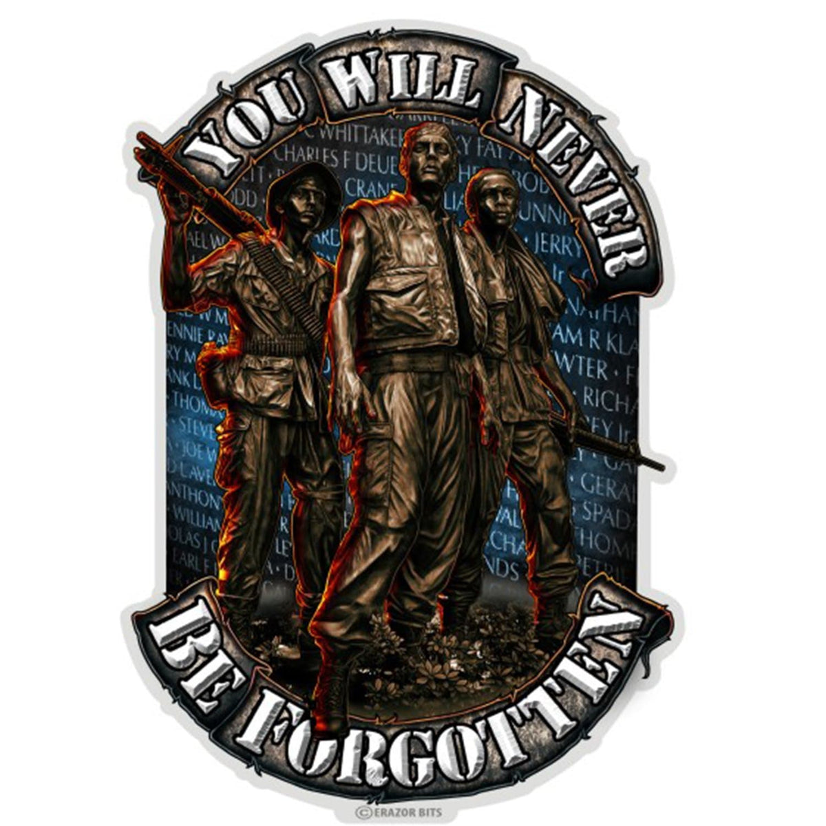 Vietnam Soldier Never Forget Reflective Decal