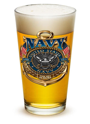 More Picture, US Navy the sea is ours 16oz Pint Glass Glass Set