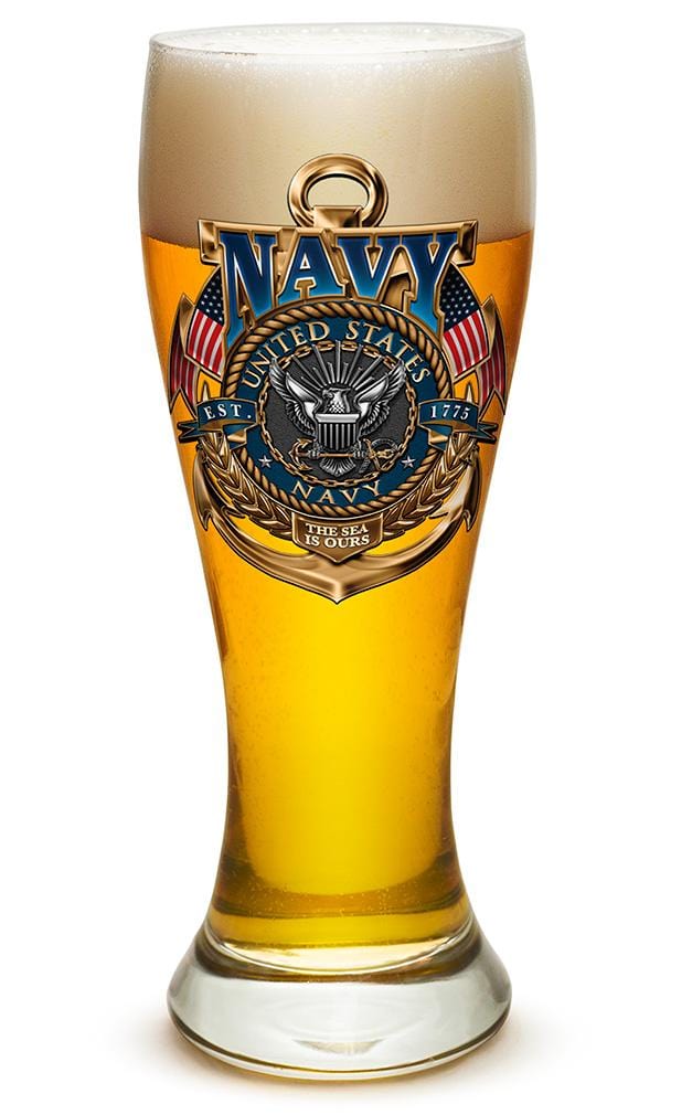 US Navy the sea is ours 23oz Pilsner Glass Glass Set