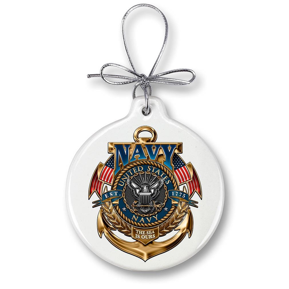 US Navy The Sea Is Ours Christmas Tree Ornaments