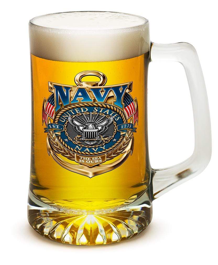 US Navy the sea is ours 25oz Tankard Glass Set