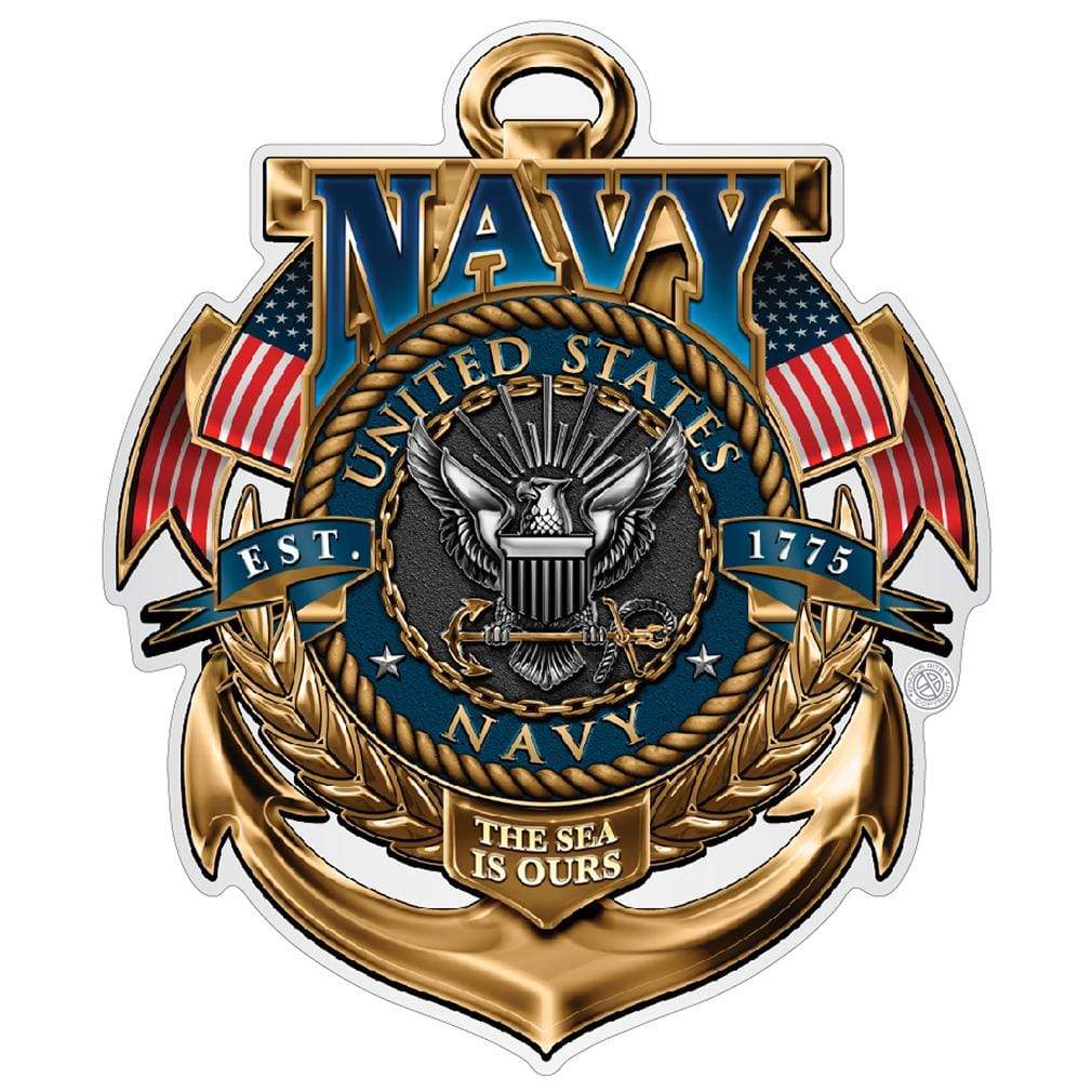 Navy The Sea is ours Premium Reflective Decal