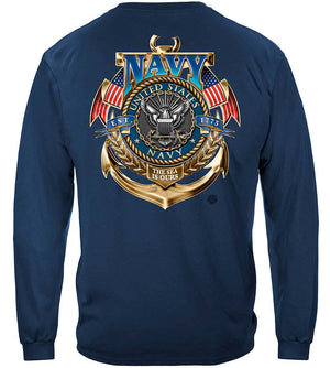More Picture, Navy The Sea Is Ours Premium Long Sleeves