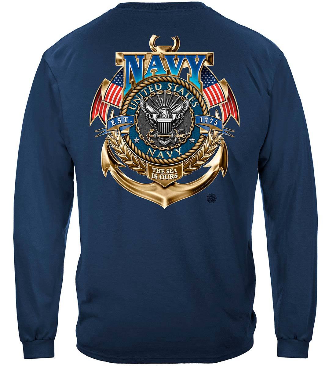 Navy The Sea Is Ours Premium T-Shirt