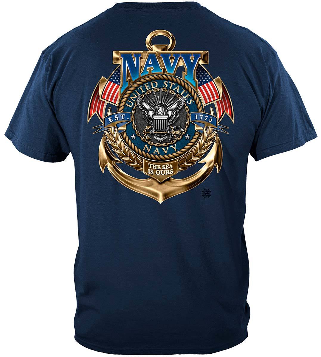 Navy The Sea Is Ours Premium T-Shirt
