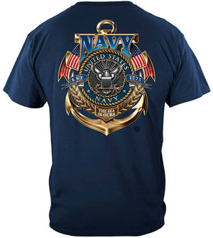 More Picture, Navy The Sea Is Ours Premium T-Shirt