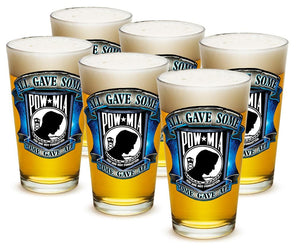 More Picture, American POW MIA Patriotic Some Gave All Soliders Veterans 16oz Pint Glass Glass Set