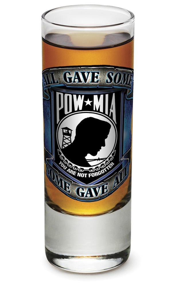 American POW MIA Patriotic Some Gave All Soliders Veterans 2oz Shooter Shot Glass Glass Set