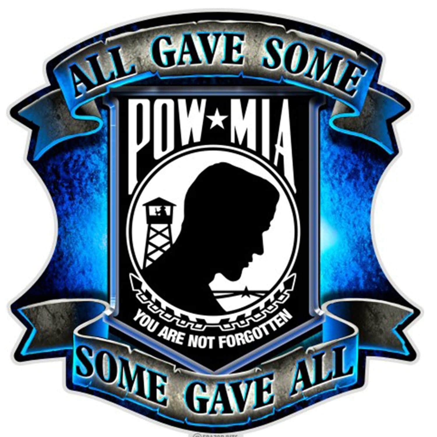 POW All Gave Some Blue Reflective Decal