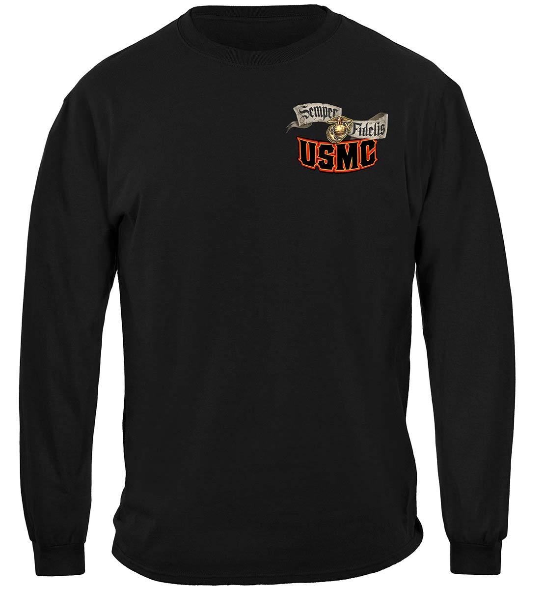 USMC Chesty Bull Dog Premium Hooded Sweat Shirt