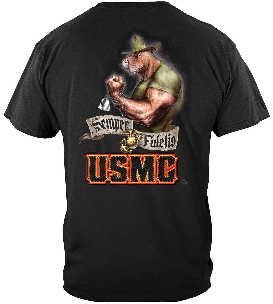 USMC Chesty Bull Dog Premium Hooded Sweat Shirt