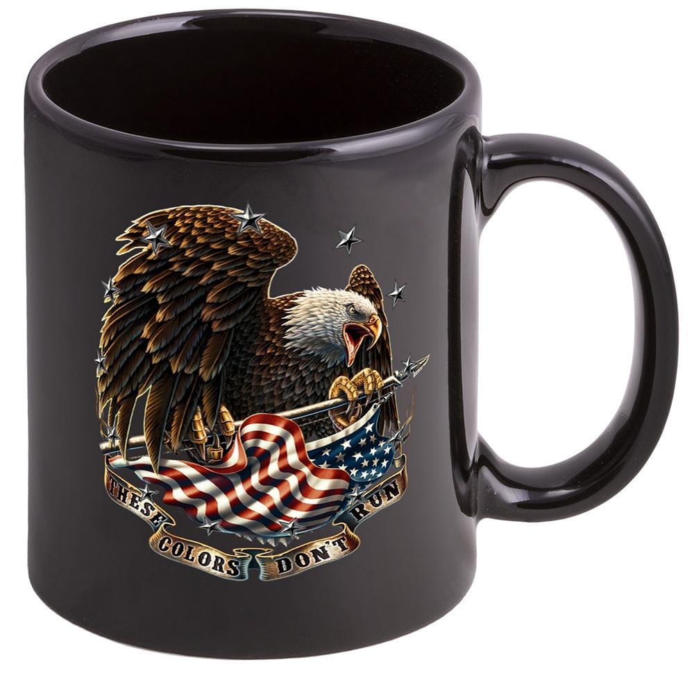 Patriotic These Colors Don&#39;t Run Stoneware Black Coffee Mug Gift Set