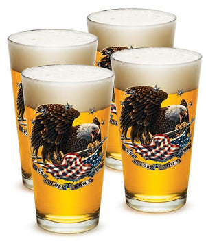 More Picture, These Colors Don't Run US Flag Patriotic 16oz Pint Glass Glass Set