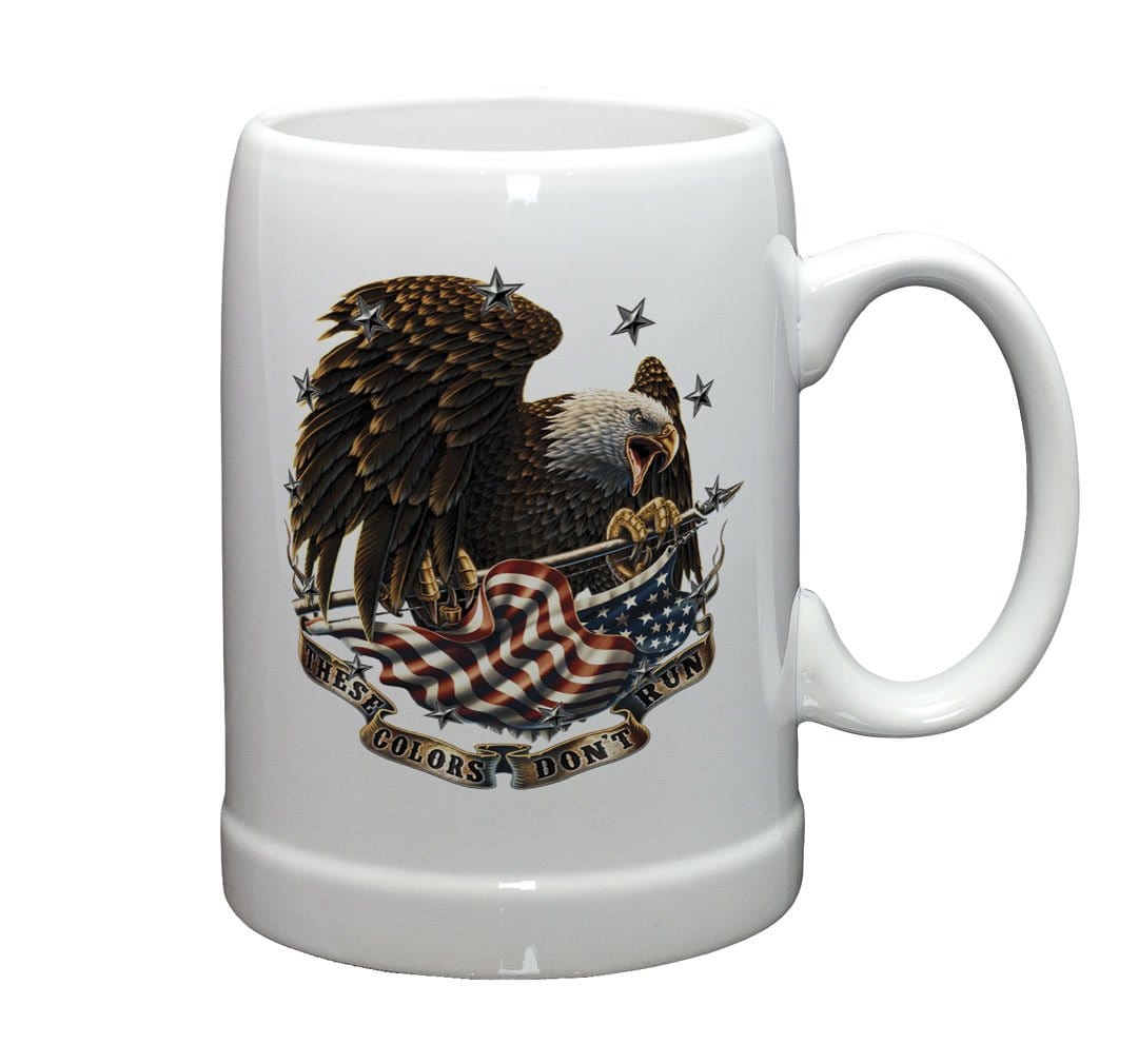 Patriotic These Colors Don&#39;t Run Stoneware White Coffee Mug Gift Set