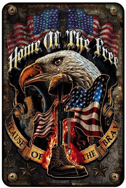 Home of Fire USMC Marine Corps Aluminium Sign Decor