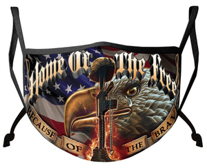 More Picture, Home Of The Free Because of the Brave Patriotic Face Mask