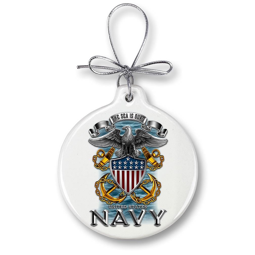 US Navy Full Print Eagle Christmas Tree Ornaments