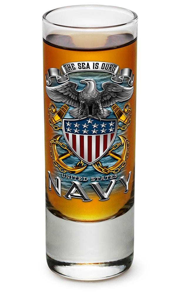 US Navy Full Print Eagle 2oz Shooter Shot Glass Glass Set