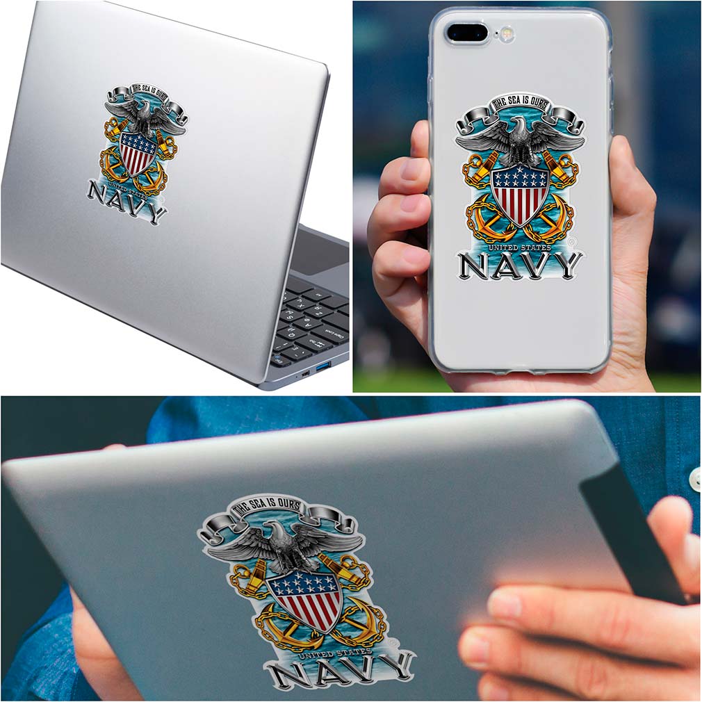 Navy Full Print Eagle Premium Reflective Decal