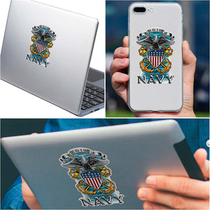 More Picture, Navy Full Print Eagle Premium Reflective Decal