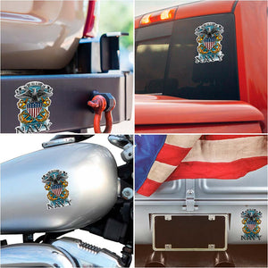 More Picture, Navy Full Print Eagle Premium Reflective Decal