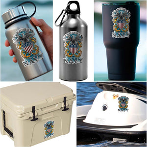 More Picture, Navy Full Print Eagle Premium Reflective Decal