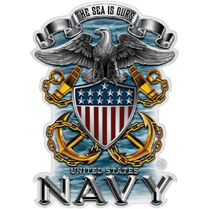 More Picture, Navy Full Print Eagle Premium Reflective Decal