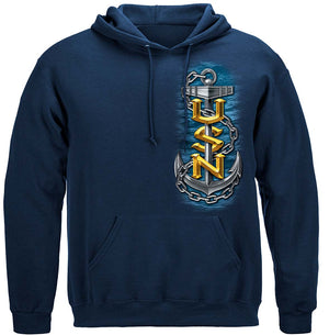 More Picture, Navy Full Print Eagle Premium Hooded Sweat Shirt