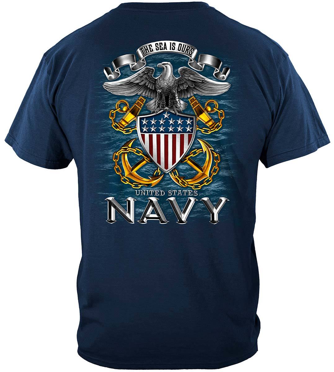 Navy Full Print Eagle Premium T-Shirt