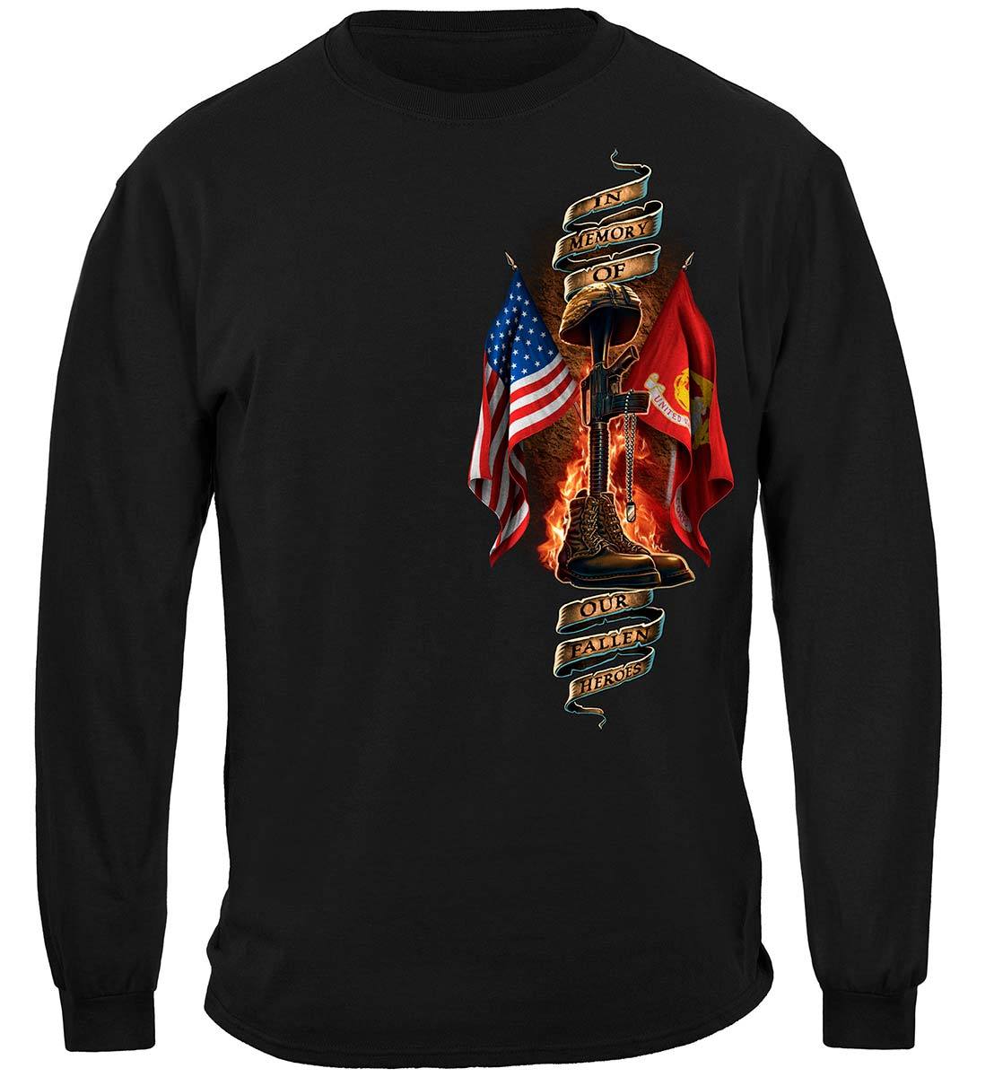 USMC Home Of The Free Because Of The Brave USMC Premium Long Sleeves